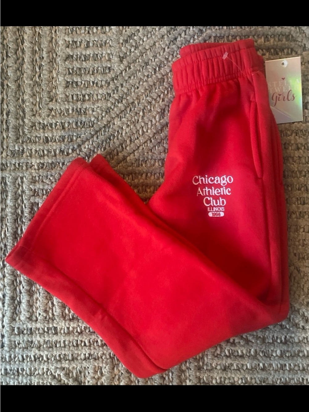 Stella Tweed Girls "Chicago Athletic Club" Illinois Sweatpants 7/8, NWT